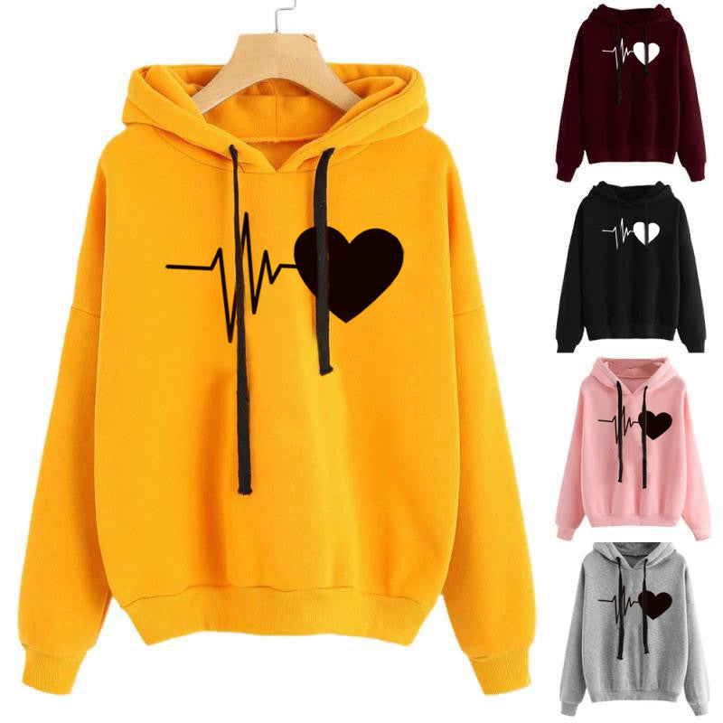 Hoodie streetwear con cuore – felpa donna manica lunga - Selezione ÆSTRAL