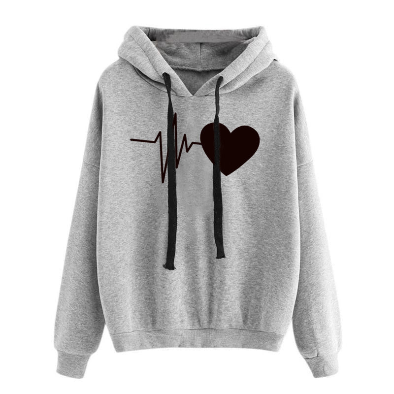 Hoodie streetwear con cuore – felpa donna manica lunga - Selezione ÆSTRAL