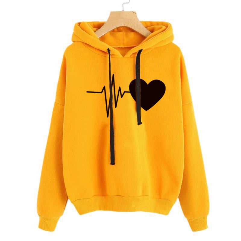 Hoodie streetwear con cuore – felpa donna manica lunga - Selezione ÆSTRAL