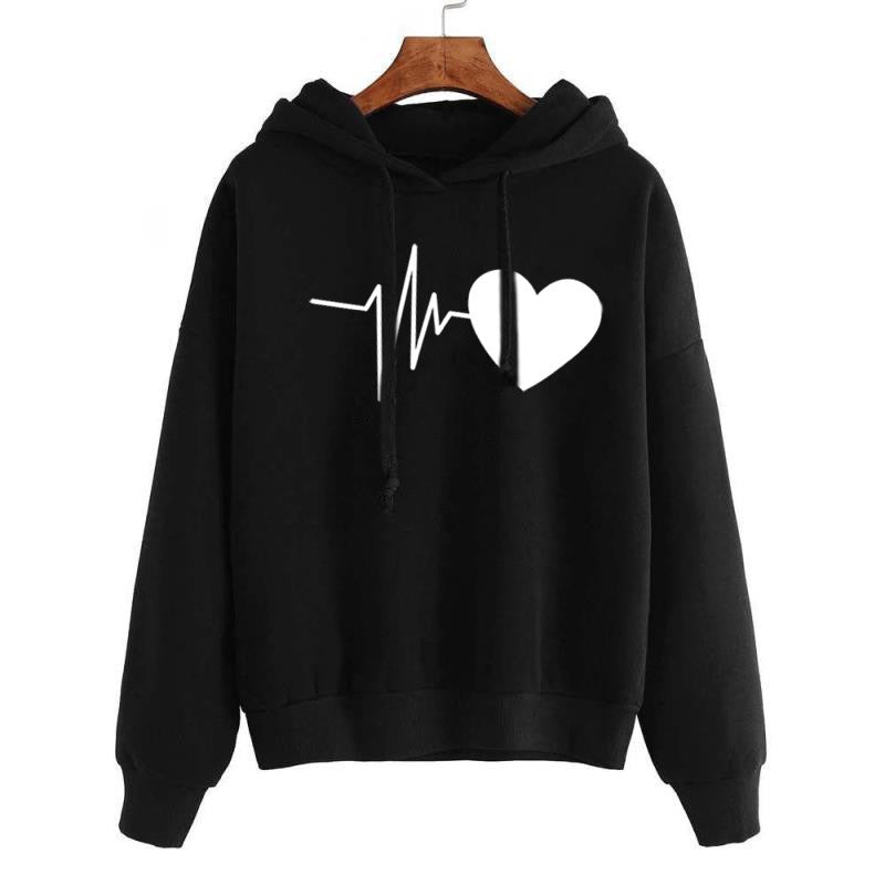 Hoodie streetwear con cuore – felpa donna manica lunga - Selezione ÆSTRAL
